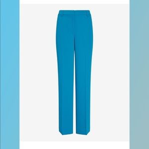 High Waisted Elastic Waist Trouser Pant - Mykonos Blue